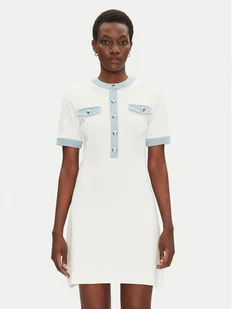 Morgan Sukienka dzianinowa 251-RMROME M Biały Regular Fit - Sukienki - miniaturka - grafika 1