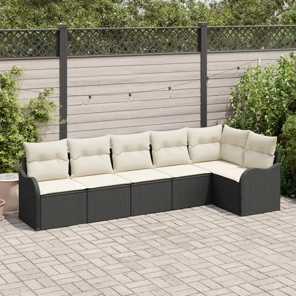 Modułowy Zestaw Sofy Ogrodowej Polirattan Czarno-Biały 55 cm