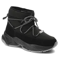 Śniegowce damskie - Czarne Śniegowce Big Star Modne Ocieplane Buty Damskie - miniaturka - grafika 1