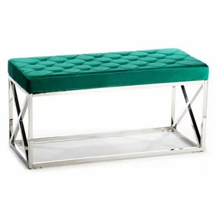 Pikowane siedzisko Nelja Silver Green - Ławki do przedpokoju - miniaturka - grafika 1