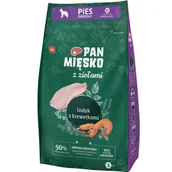 Sucha karma dla psów - PAN MIĘSKO z ZIOŁAMI Karma sucha dla dorosłych PSÓW indyk krewetki XL 3KG - miniaturka - grafika 1