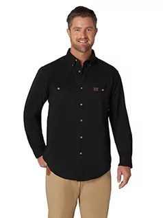 Koszule męskie - Wrangler Riggs Workwear Męska koszula robocza z długim rękawem Logger Twill, Czarny, XL Długi - grafika 1