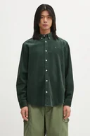 Koszule męskie - Carhartt WIP koszula sztruksowa L/S Madison Cord męska kolor zielony regular z kołnierzykiem button-down I029958.39OXX - miniaturka - grafika 1