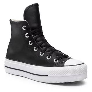 Trampki damskie - Converse Trampki Ctas Lift Clean Hi 561675C Black/Black/White - grafika 1