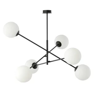 Emibig LINEAR 6 BLACK/OPAL 1169/6 lampa sufitowa żyrandol nowoczesny klosze 1169/6 - Lampy sufitowe - miniaturka - grafika 2