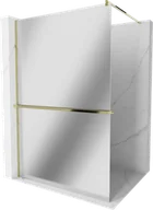 Ścianki i drzwi prysznicowe - Mexen Kioto+ ścianka prysznicowa z półką Walk-in 70 x 200 cm, lustro, złota - 800-070-121-50-50 - miniaturka - grafika 1