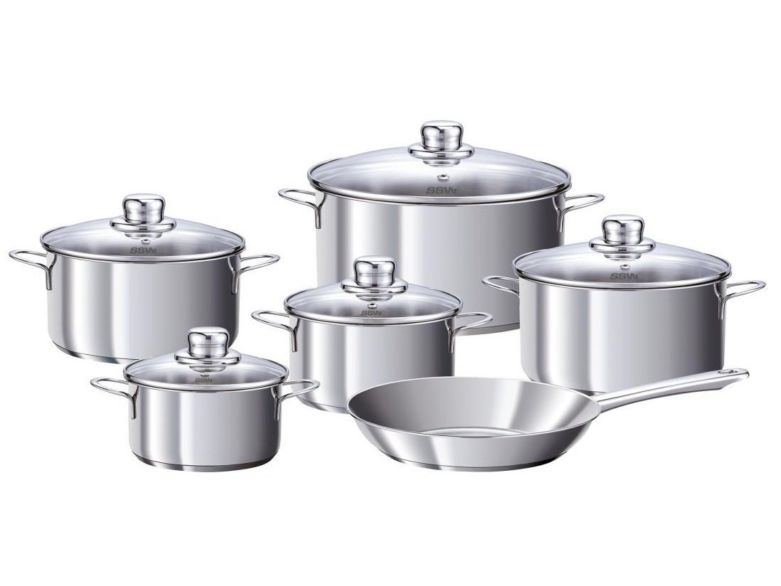 Komplet 5 garnków z patelnią (11el) SSW Stolze Stahl Waren - Peperoni 400079