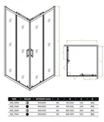 Kabiny prysznicowe - Laveo Desna Kabina prysznicowa kwadratowa 90x90x185 cm drzwi rozsuwane JKD096K - miniaturka - grafika 1