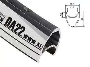 Alexrims Obręcz szosa DA22 700x28otw bok CNC czarna 5907558624281 - Części rowerowe - miniaturka - grafika 1