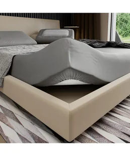 Prześcieradło z gumką 90x200 szare satynowe PAN MATERAC 100% bawełna - Prześcieradła - miniaturka - grafika 1