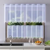 Firany - Zazdrostka woalowa z gipiurą wys. 120 cm - miniaturka - grafika 1