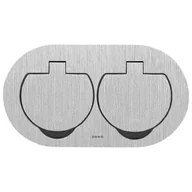 Gniazdka elektryczne - Zewnętrzne gniazdo podwójne podtynkowe Kontakt owalny srebrny IP55 OR-GM-9046/G ORNO - miniaturka - grafika 1