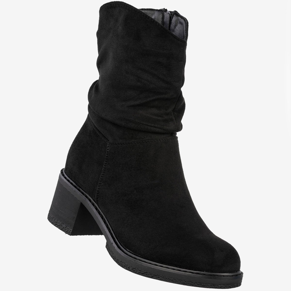 Botki Damskie Buty Zimowe Na Obcasie Ocieplane Czarne Potocki 25-51303BK Czarny 37