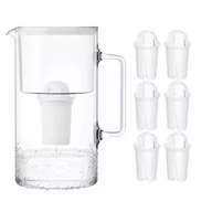 Dzbanki filtrujące - Wessper AquaClassic Crystalline 2,5L Biały szklany dzbanek filtrujący z 6 wkładami - miniaturka - grafika 1