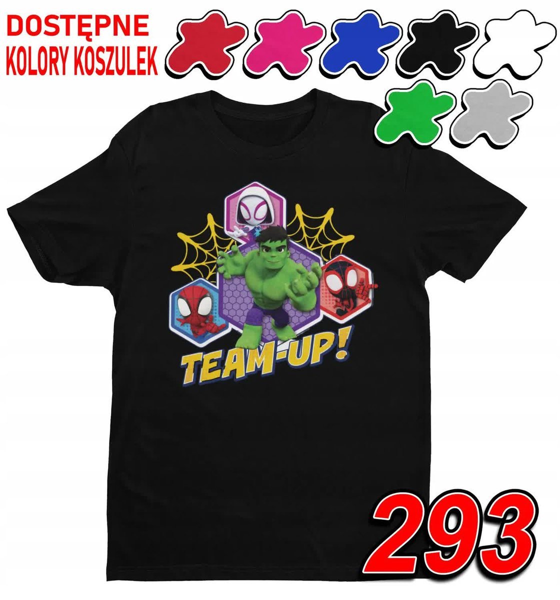 Dziecięca Koszulka T-Shirt Z Nadrukiem Spidey Friends Marvel -M 134-140