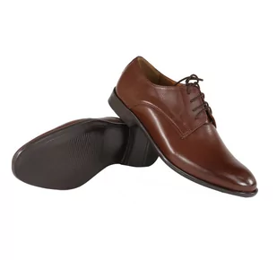 Skórzane półbuty męskie Fabio 934 brąz - Półbuty męskie - miniaturka - grafika 3