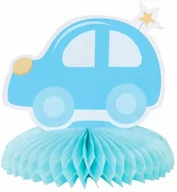 Baby shower i roczek - Dekoracja stołu Samochodzik błękitny Baby Boy - 14 cm - 1 szt. - miniaturka - grafika 1