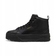 Sneakersy damskie - Sneakersy damskie Puma Karmen II Mid sportowe za kostkę czarne skórzane - miniaturka - grafika 1