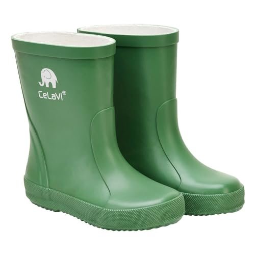 CeLaVi Unisex Basic Wellies-solid kalosze, Elm Green, 35 EU