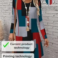 Sukienki - TEMU Modna Sukienka A-Line dla Kobiet - Długi Rękaw, Czerwona/Czarna/Szara/Turkusowa - Od Biura do Imprezy, Pranie Maszynowe, Elastyczny Materiał, - miniaturka - grafika 1