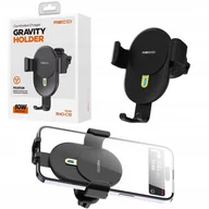 Pozostałe akcesoria do telefonów - UCHWYT SAMOCHODOWY GRAWITACYJNY W KRATKĘ Z ŁADOWARKA INDUKCYJNA 10W RECCI - miniaturka - grafika 1