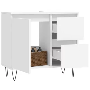 Szafka łazienkowa, biała, 65x33x60 cm, materiał drewnopochodny Lumarko! - Toaletki - miniaturka - grafika 2