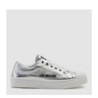 Trampki damskie - Trampki damskie skórzane Love Moschino JA15473G0EIF-0902 39 (23,5 cm) Srebrne (8054400664289). Tenisówki i trampki damskie - miniaturka - grafika 1