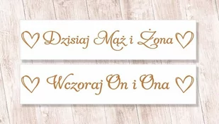 Ślubna Tablica Rejestracyjna - Wczoraj ON i ONA - Wesele i ślub - miniaturka - grafika 1