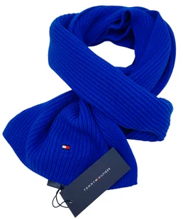 Szalik Tommy Hilfiger bawełna Kobalt - Apaszki i szaliki damskie - miniaturka - grafika 1