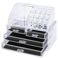 Pudełka i szkatułki - Home and Garden Products Organizer na kosmetyki szuflady przezroczyste akrylowe pudełko na biżuterię etui do przechowywania makijażu - miniaturka - grafika 1