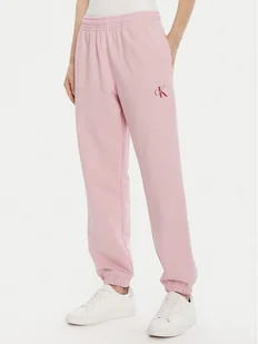 Calvin Klein Jeans Spodnie dresowe Moologo LV047B235G Różowy Regular Fit - Spodnie sportowe damskie - miniaturka - grafika 1