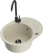 Zlewozmywaki z baterią - Mexen Kevin zlewozmywak granitowy 1-komorowy z ociekaczem i baterią kuchenną Telma, beżowy - 6517-69-670200-70 - miniaturka - grafika 1