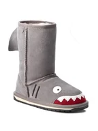 Buty dla dziewczynek - EMU Australia Śniegowce Little Creatures Shark K10589 Szary - miniaturka - grafika 1