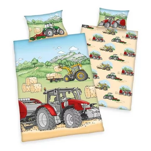 Pościel 100x135 Traktor pole zboże siano zbiory poszewka 40x60 dziecięca do łóżeczka H23 - Pościel dla dzieci - miniaturka - grafika 1