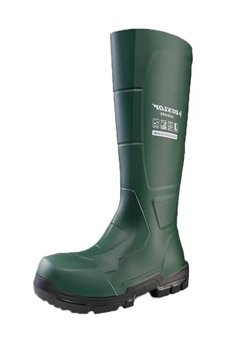 Dunlop JobGUARD – wodoszczelne przemysłowe buty robocze, unisex, wodoodporne, przemysłowe buty robocze, Heritage Green, chemiczne i antypoślizgowe, kalosze z PCW, ze stalowym noskiem i podeszwą