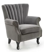 Fotele - Szary welurowy wygodny fotel wypoczynkowy T7-M98 - miniaturka - grafika 1