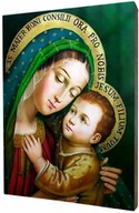 Ikony i obrazy sakralne - Matka Boża Dobrej Rady - obraz religijny na desce lipowej - miniaturka - grafika 1