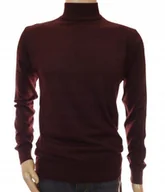 Swetry męskie - Sweter męski ze stójką z półgolfem półgolf z wełny pod marynarkę L bordo - miniaturka - grafika 1