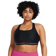 Bielizna sportowa damska - Biustonosz treningowy Under Armour UA Crossback Mid Bra - czarny - UNDER ARMOUR - miniaturka - grafika 1