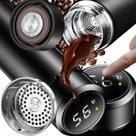 Kubki termiczne - KUBEK TERMICZNY TERMOS NA KAWĘ HERBATĘ Z WYŚWIETLACZEM LED SZCZELNY 500ml - miniaturka - grafika 1