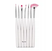 Akcesoria do paznokci - Deni Carte, Pędzelki Zestaw Do Zdobień Paznokci, 7 Szt. - miniaturka - grafika 1