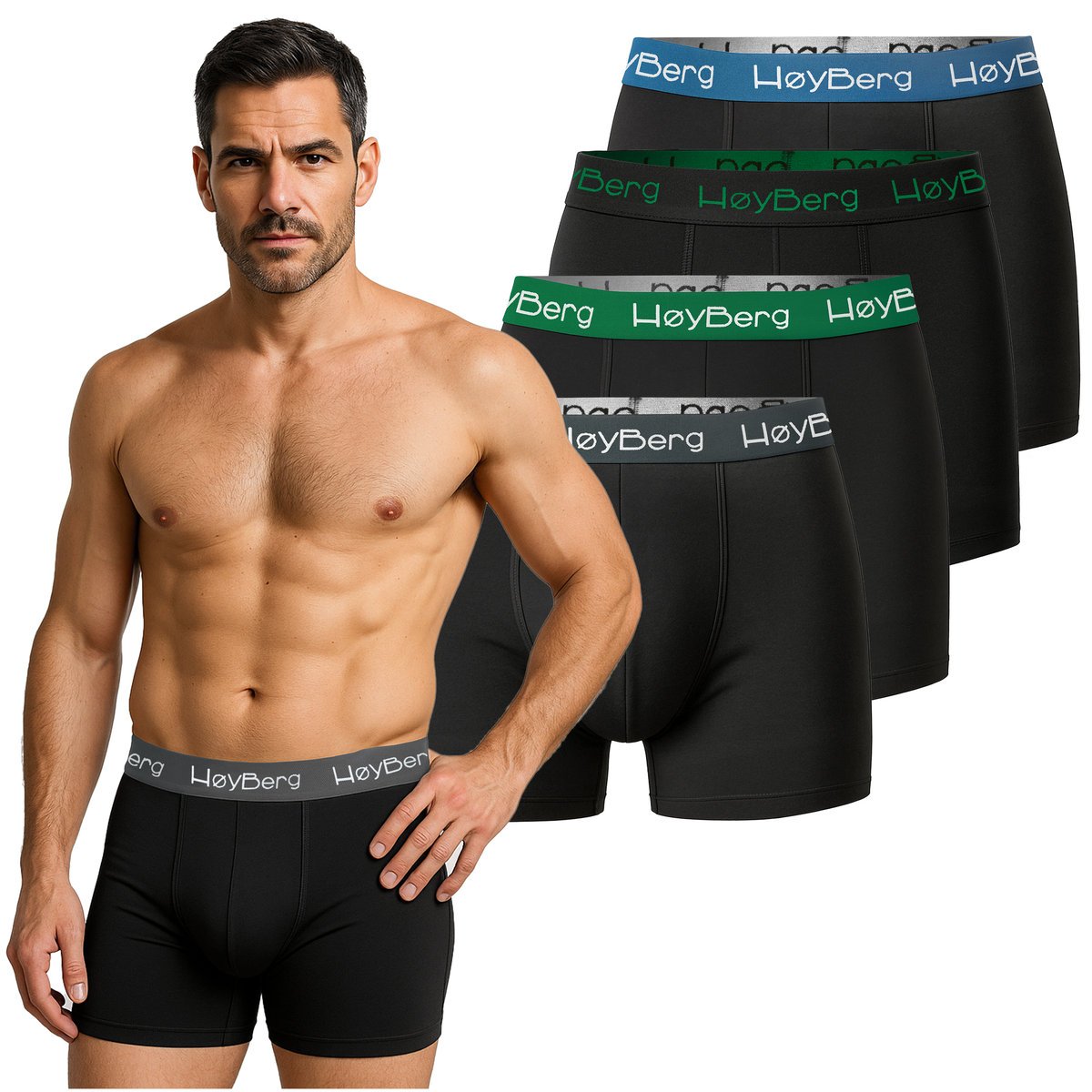 HøyBerg - Scandinavian Style Bokserki Męskie Zestaw 4 sztuk Bawełna Rozmiar L