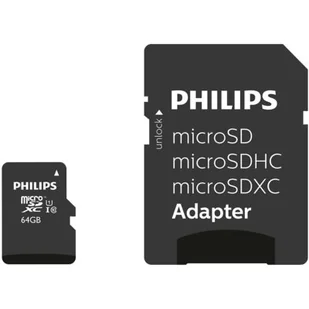 Philips MicroSDXC 64GB UHS-I/U1 A1 V10 FM64MP45B/10 FM64MP45B/10 - Karty pamięci - miniaturka - grafika 1