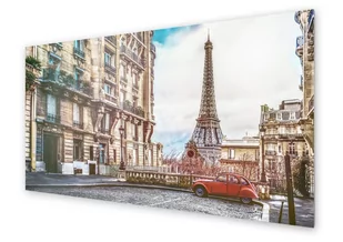 Panel kuchenny HOMEPRINT Czerwony samochód w Paryż 125x50 cm - Dekoracje domu - miniaturka - grafika 1