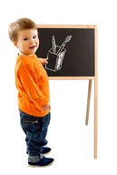 Tablice dla dzieci - Tablica kredowa suchościeralna magnetyczna dwustronna + literki kreda gąbka marker 84 x 43 x 50 cm - miniaturka - grafika 1