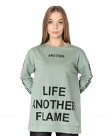 Bluzy damskie - Długa Duża Bluza Oversize Damska Tunika 4563-3 r L - miniaturka - grafika 1