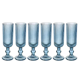 Kieliszki do szampana LINES z ryflowanego szkła, zestaw 6 sztuk, 160 ml - Kieliszki - miniaturka - grafika 1