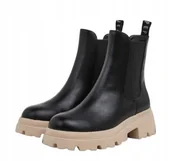 Botki damskie - Pepe Jeans Lol Chelsea Damskie Buty Czarne Sztyblety Za Kostkę 36 Awe - miniaturka - grafika 1