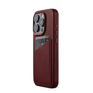 Mujjo Full Leather Wallet Case - etui skórzane do iPhone 15 Pro kompatybilne z MagSafe (burgundy) - Etui i futerały do telefonów - miniaturka - grafika 1