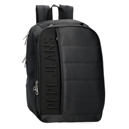 Pepe Jeans Ancor Plecak na laptopa 15,6 cala Czarny 25 x 37 x 12 cm Poliester 9,25 l by Joumma Bags, Czarny (Black), Talla única, plecak na laptopa